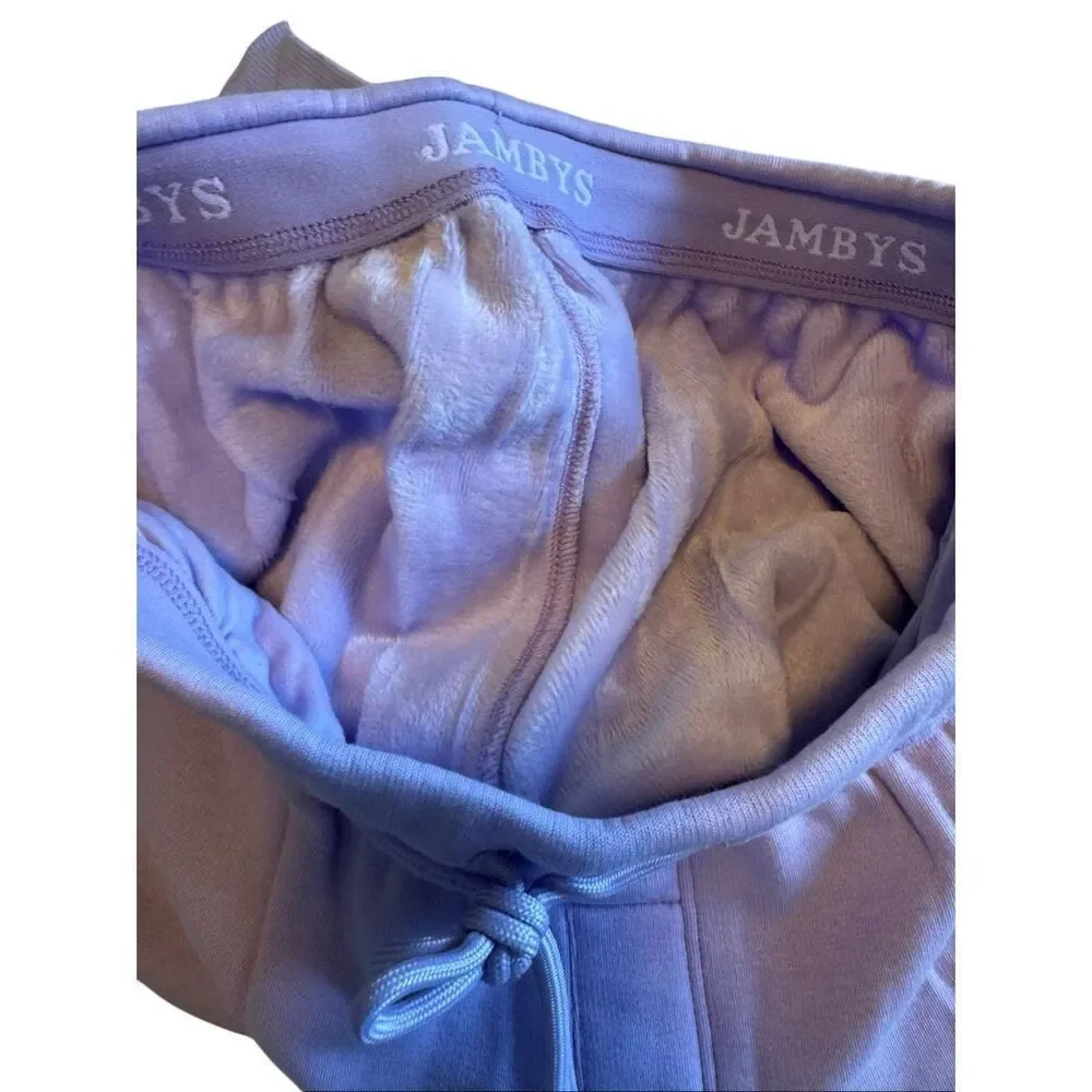Jambys size L bouquet house hoodie fleece pants lavender - NWOT